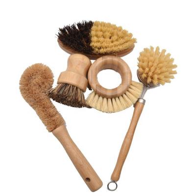 China Viable All Vegetable Eco-Friendly Potato Pan Dish Cleaning Brush Kitchen Nature Beech Wood Bamboo Bowl Bottle for sale