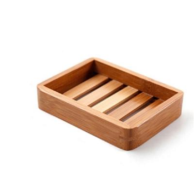 China Eco-friendly Jabonera De Bambu Factory Direct Sale Bath Accessories Handmade Wholesale Bamboo Soap Dish Holder for sale