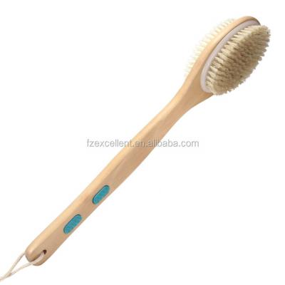 China Long Handle Amazon Cellulite and Long Cleansing Back Brush Lymphatic Dry Brush Bath Shower Body Bamboo Handle for sale