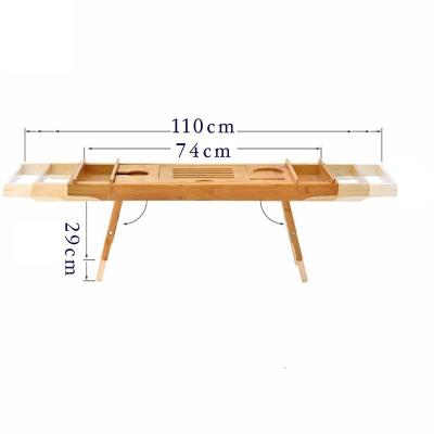 China Extra Large Expandable Bamboo Wooden Bed Laptop Desk Bamboo Tub Tray for sale