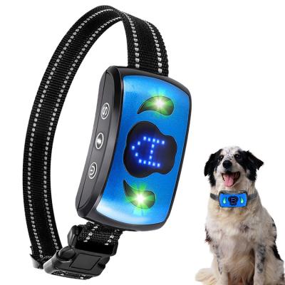 China Dogs Amazon Success Rechargeable And Adjustable Electric Collar Shock Bark Humanitarian Anti Abrasion No Bark Collar For Dogs for sale