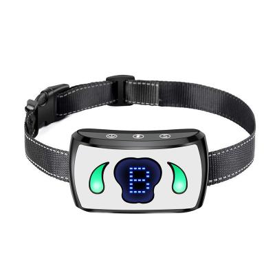 China Amazon Sustainable Humanitarian Waterproof Electronic Dog Collar Anti Bark No Shock Vibration Dog Training Collar for sale