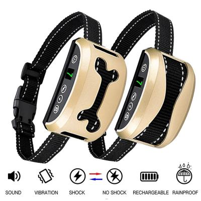 China Amazon Confirmed Success Shock Collar With Waterproof And USB Charge Anti Bark Dog Training Collar for sale