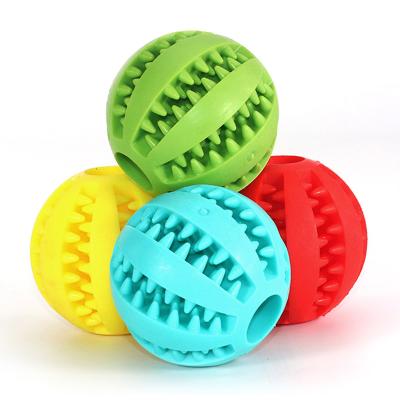 China Viable Rubber Indestructible Treat Pet Dispensing Ball Cat Dog Chew Food Toy Juguetes Mascota for sale