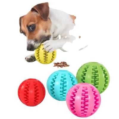 China Sustainable IQ Treat Ball Food Toys Dog Ball Dispensing Toys For Pet Tooth Cleaner Chewing Fetching for sale