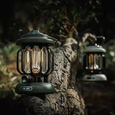 China New 2022 Outdoor Hanging Camping Tent LED Light Portable Retro Light Portable Camping Lantern Rechargeable Lamp Outdoor Hanging Light for sale