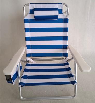 China Lebeng LBC-070 folding beach chair camping chair with side pocket with high back and back tube LBC-070 for sale