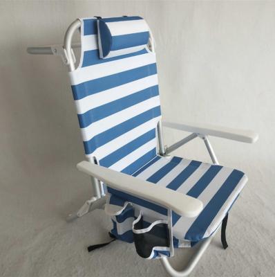 China 5 modern reclining positions including reclining flat folding beach chair with cooler bag with pillow and folding lap bar for sale