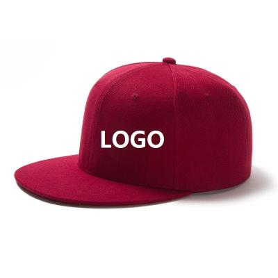 China Multi Colors Embroidery Burgundy Snapback Hats Summer COMMON Solid Empty Men's Unisex Flat Brim Sports Hats for sale