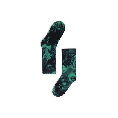 China Custom Fabric Printed Jacquard Logo Custom Tie Dyed Cotton Men's Breathable Socks Athletic Sock for sale