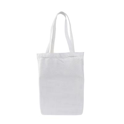 China Cheap Custom Handled Clean Supply White Logo Printed Sublimation Folding Polyester Shopping Bag For Women for sale