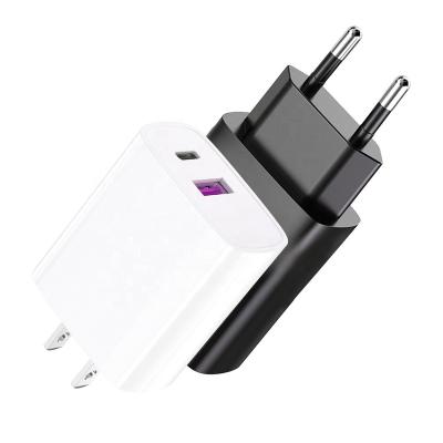 China Universal Type-C Portable MP3 GPS PD Charger Travel Wall Adapter USB Charger etc. 2-Port Mobile Phone Tablet Interface 20w Fast Power Plug Mobile Phone Adapters for sale