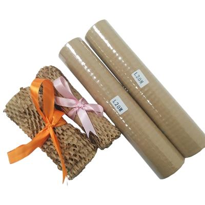 China Eco Friendly Recyclable Honeycomb Kraft Wrap Recycled Cushion Wrapping Roll Wrapping Paper Eco Friendly Protective Packaging Products for sale