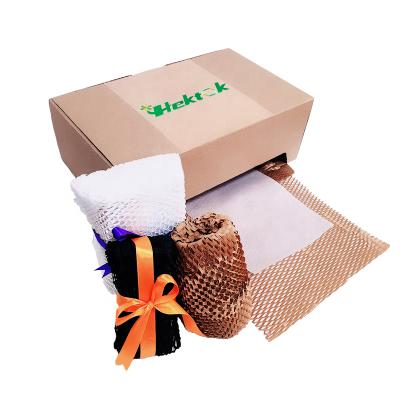 China Newest White Soft Tissue Paper Honeycomb Packaging Paper Dispenser Box Pad Craft Pad Pad Biodegradable Protective Packaging Roll In Carton for sale