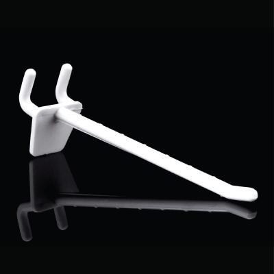 China High Quality Morden ABS Plastic Black/White Pegboard Display Hook Fork 4.25inch Single Hanging Hook For Slatwall Stores Supermarket for sale