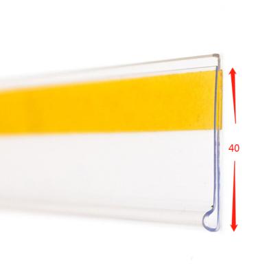 China Eco-friendly Plastic Retail Tape PVC Price Tag Display Label Holder With Adhesive for sale