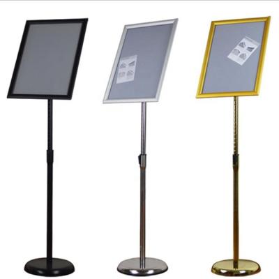 China Waterproof Aluminum Advertising Sign Display Rack 550-1010mm Adjustable A3 Clip Frame Poster Stand for sale