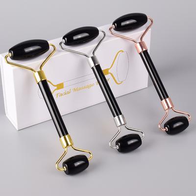 China Lift Skin Black Obsidian Gemstone Face Beauty Rollers for sale