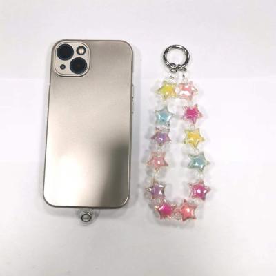 China New Design Fashion Popular Handmade Strap Love Charm Woman Mobile Bead Beaded Phone Chain for sale