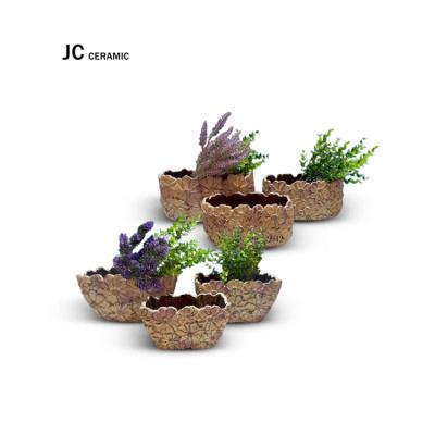 China JC Cement Home Decor Vase Wholesale Modern Embossed Modern Indoor Decorative Flower Pots and Planters for sale