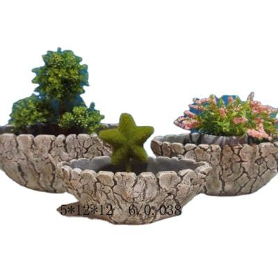 China Creative Garden Cement Pattern Slotted Cartoon Stump Flower Pots Wholesale Concrete Planters Bonsai Garden for sale