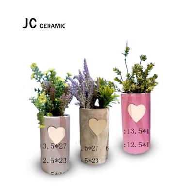 China Wholesale Cartoon JC Cement Planters Heart Planter Pot Flower Bonsai Pots For Indoor Home And Garden Decoration for sale