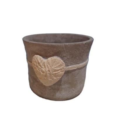 China Cartoon Home And Garden Decoration Heart Shape Cement Creative Embossed Modern Flower Pot For Bedroom for sale