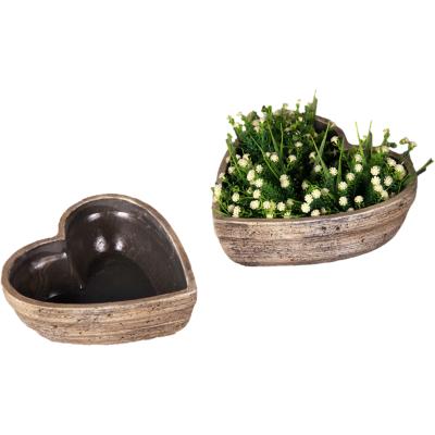 China Cartoon Art Decor Heart Shape Modern Bonsai Flower Pots Garden Supplies Flower Pot Cement Flower Pots For Living Room for sale