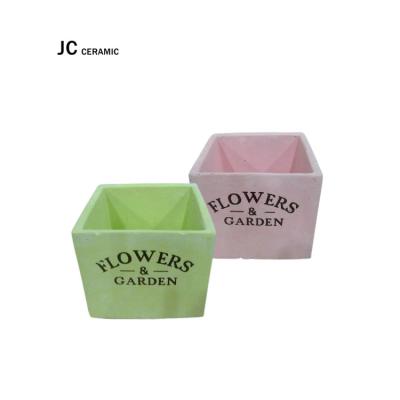 China JC cartoon cement flower pots and planters wholesale concrete vase for home decor small ice cream flower pot cup for succulent planter for sale