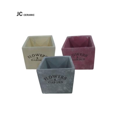 China Cartoon JC Cement Flower Pots Square Succulent Planters Pots For Indoor Plants Wholesale Cactus Planter Pots For Home And Garden Decor for sale