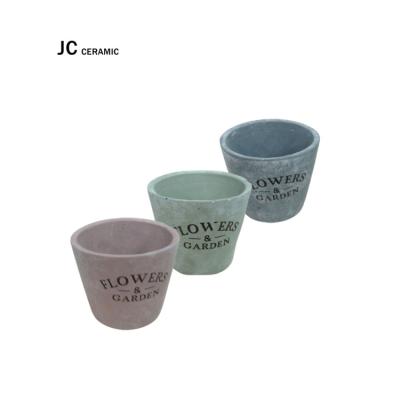 China Wholesale Cartoon JC Cement Flower Pots And Planters Concrete Round Planter For Indoor Plants Cactus Macetas for sale