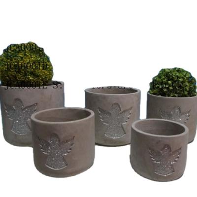 China Wholesale Cartoon Clay Large Flower Pots Cut Cement For Garden Decoration Bonsai Pots for sale