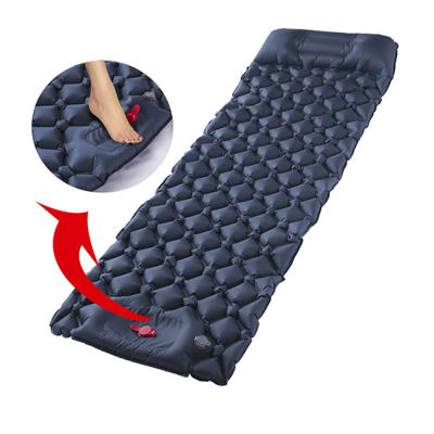 China Lightweight Self Inflating Sleep Pad Summer Sleep Mat With Built In Foot Pump Air Massage Mattress for sale