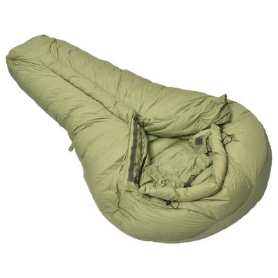 China 2020 New Mummy Style Factory Cold Weather High Quality Military Goose Down Sleeping Bag for sale