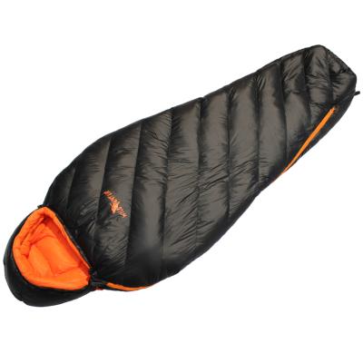 China Portable Ultralight Black Outdoor Mummy Sleeping Bag Waterproof Thermal Adult Lightweight Sleeping Bag For Winter Hiking Camping for sale