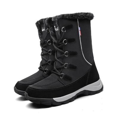 China Hot Selling Lace Up Snow Boot Snow Shoes Non Slip Porcelain Heightening Boots, Lady Outdoor Shoes For Winter for sale