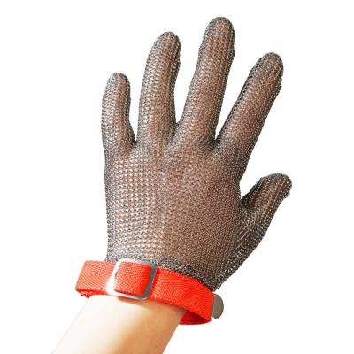 China Anti-cut stainless steel chainmail butcher gloves for cutting for sale