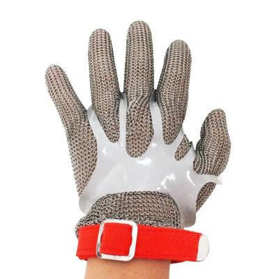 China Anti-cut chainmail mesh no cut industrial gloves hand gloves safety chef anti cut gloves for cutting for sale