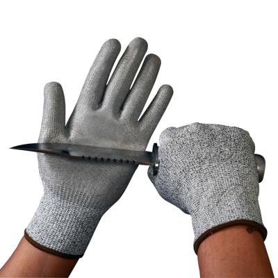 China BIG SALE Cut Out Production HPPE Cut Out PU Coated Level 5 Resistant Gloves for sale