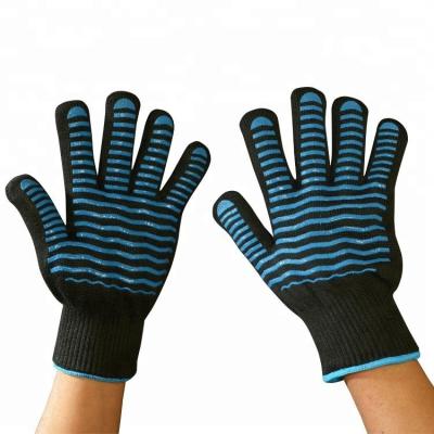 China Safety Work Silicone Oven Gloves Bbq Heat Resistant Heat Resistant Gloves for sale