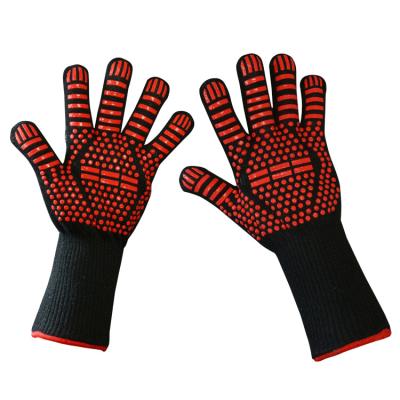 China Safety Work Silicone Barbecue Cooking Fire Resistant Gloves for sale