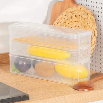 China Sustainable Gloway Oem Anti-Stink Airtight Plastic Cereal Organization 3 Layer Stackable Food Storage Container For Eggs Fruit Vegetable for sale