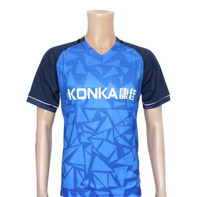 China Wholesale Cheap Anti-wrinkle polyester V-neck sublimation printing dry fit men's t-shirt for sports for sale