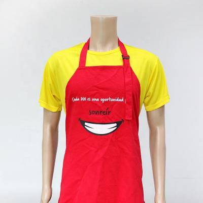 China 100% Reusable Custom Cotton Logo Printing Kitchen Apron Eco-friendly Unisex Cleaning Apron For Advertising for sale