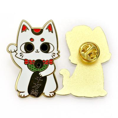 China New Funny Custom Made Cat Shape Lapel Pins For Costume Men Gold Glitter Pins And Enamel Pins From Europe Te koop