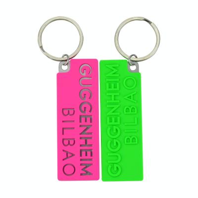 China Cheap Gift New Plastic Key Chain Double Sided Custom Logo Pvc And Metal Key Chain In Bulk for sale