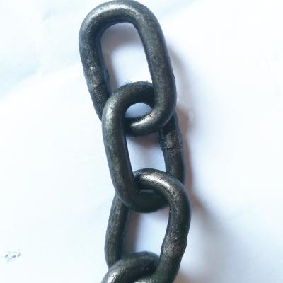 China Drag Chain DIN5685A Short Welded Steel Round Link Chain Size 6mm Self Color Chain for sale