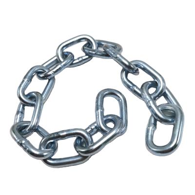 China Drag Chain Welded Short DIN5685A Standard Galvanized Steel Link Chain Size 5mm Link Chain for sale