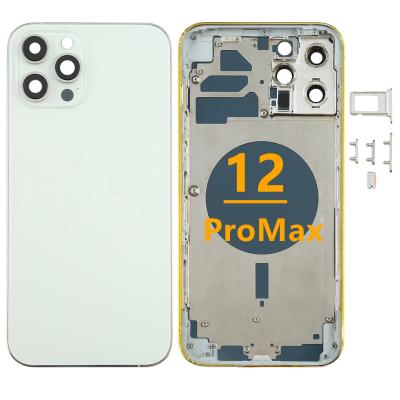 China Metal Cell Phone Back Glass Housing Middle View Housing Back Cover For iPhone 12 Pro Max for sale