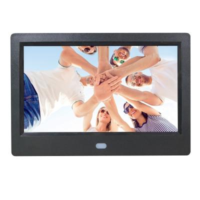 China 7 Inch Photo Frame Loop Digital Video Clock With Glass Panel for sale